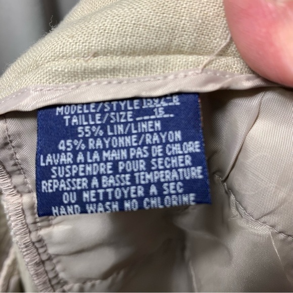 REITMANS Tan Coastal Pant Straight Wide Leg Linen Blend Minimalist Trousers 15 - Picture 6 of 11